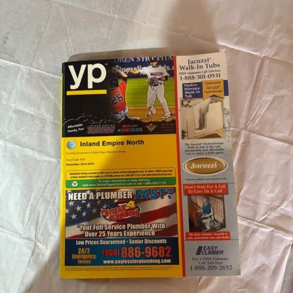 Vintage YP Yellow Pages Inland Empire North 909 Directory 2014-2015
